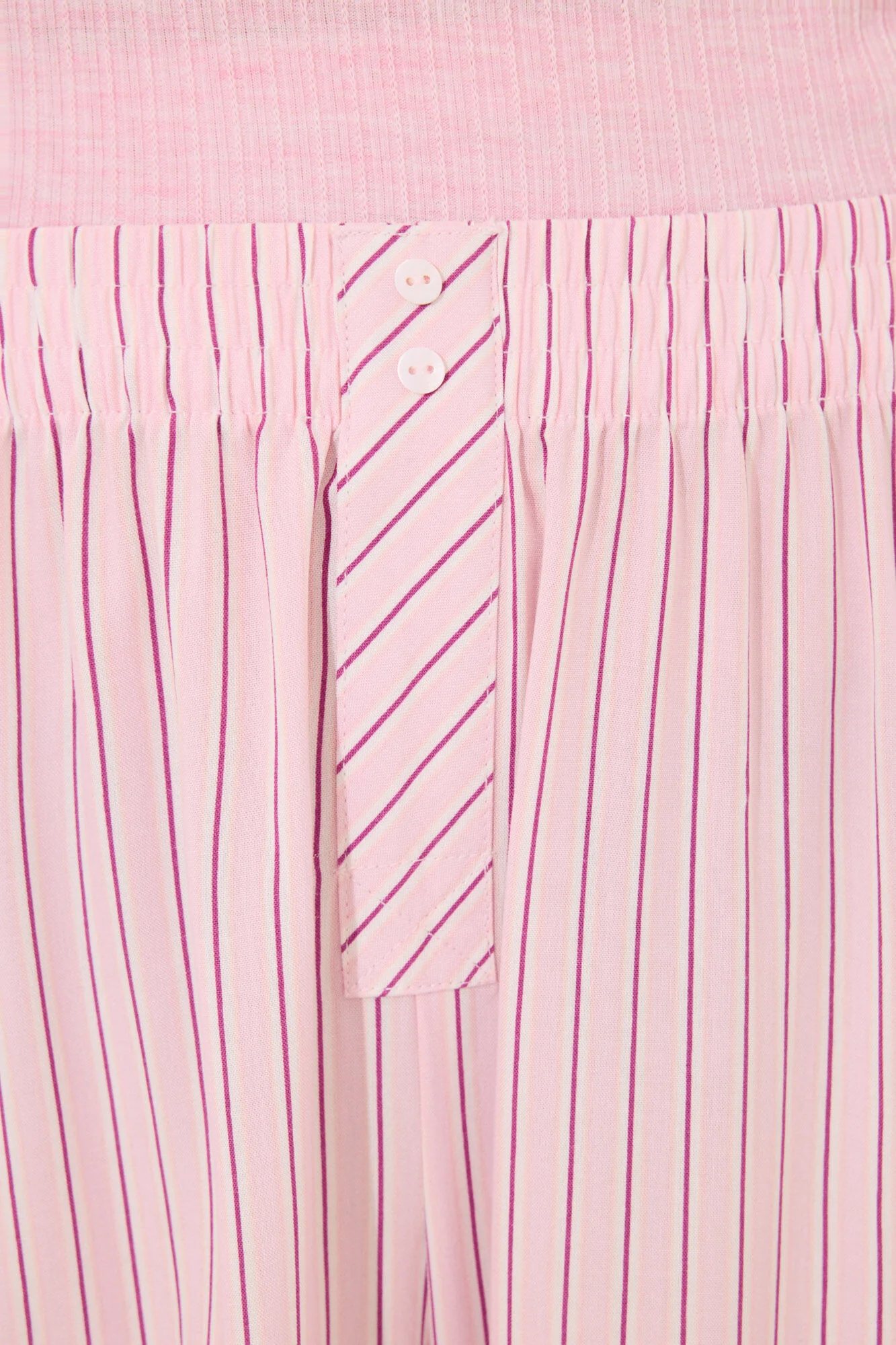 Long striped striped viscose ribbed long pyjamas - Image 3