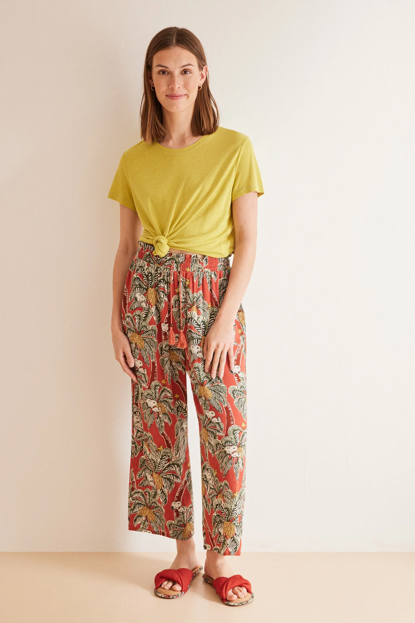 Long tropical Snoopy fluid trousers - Image 4