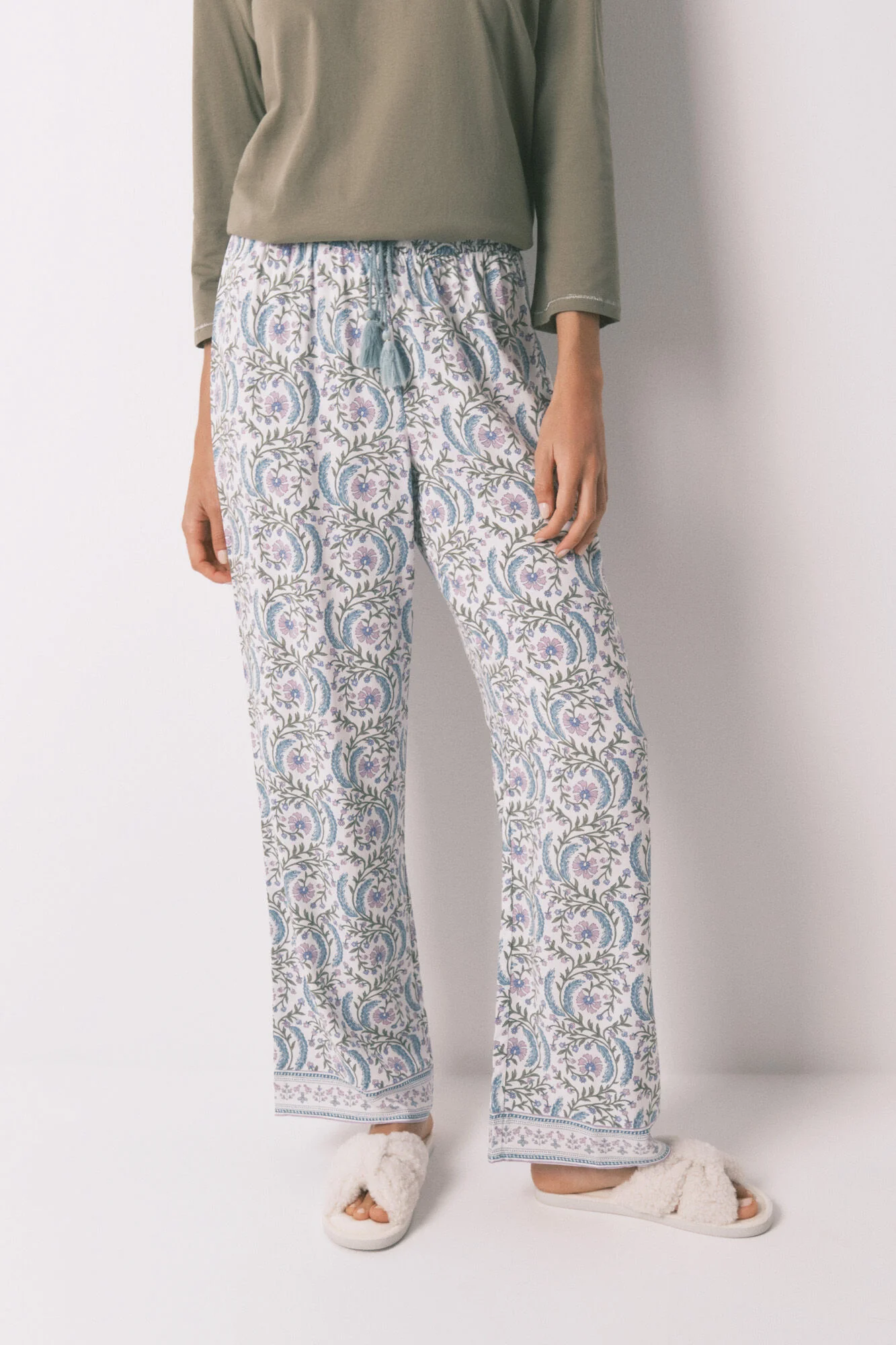 Long viscose flower print trouser - Image 2