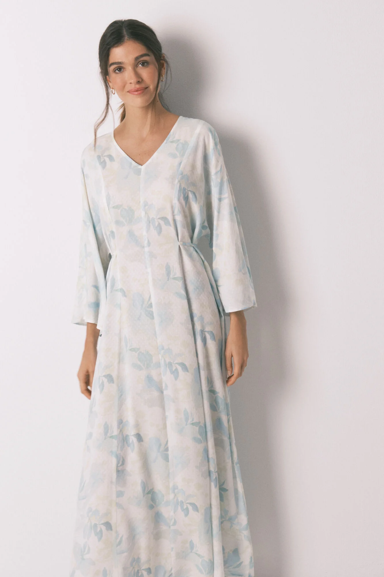 Long wrap nightgown with belt - Image 3
