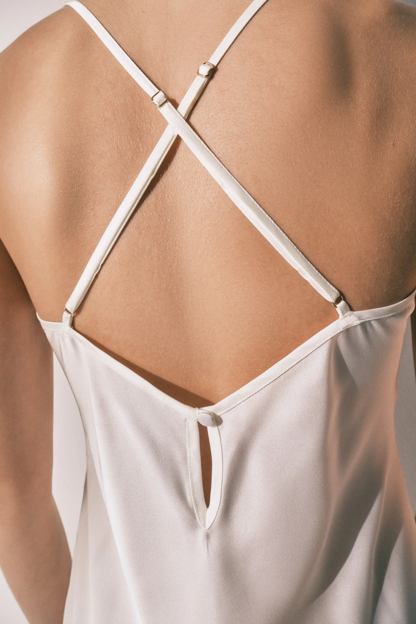 Midi satin nightdress in White - Image 5