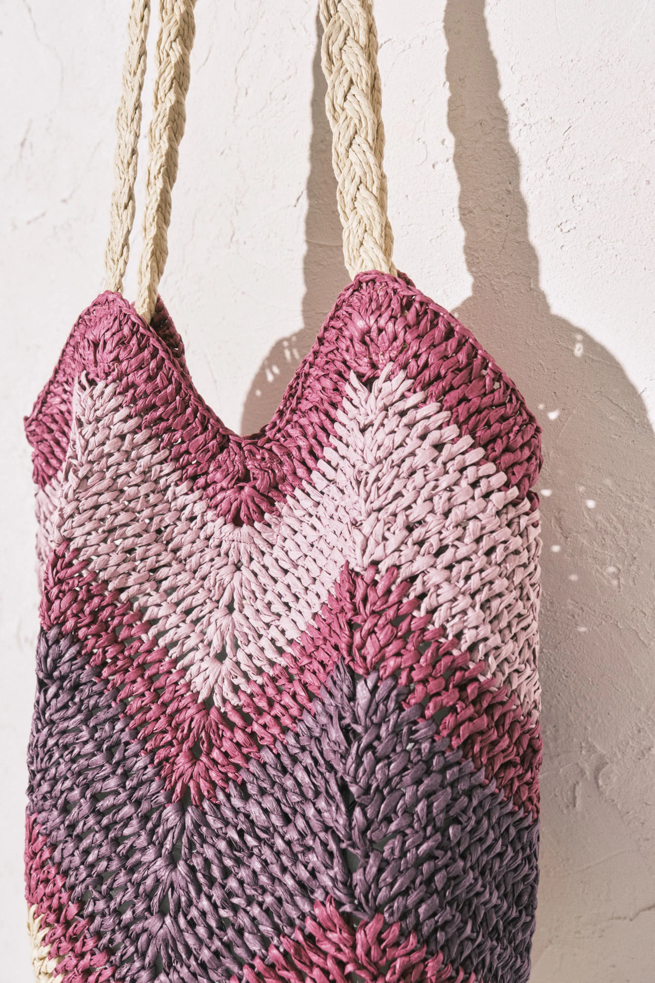 Multicoloured raffia shoulder bag - Image 2