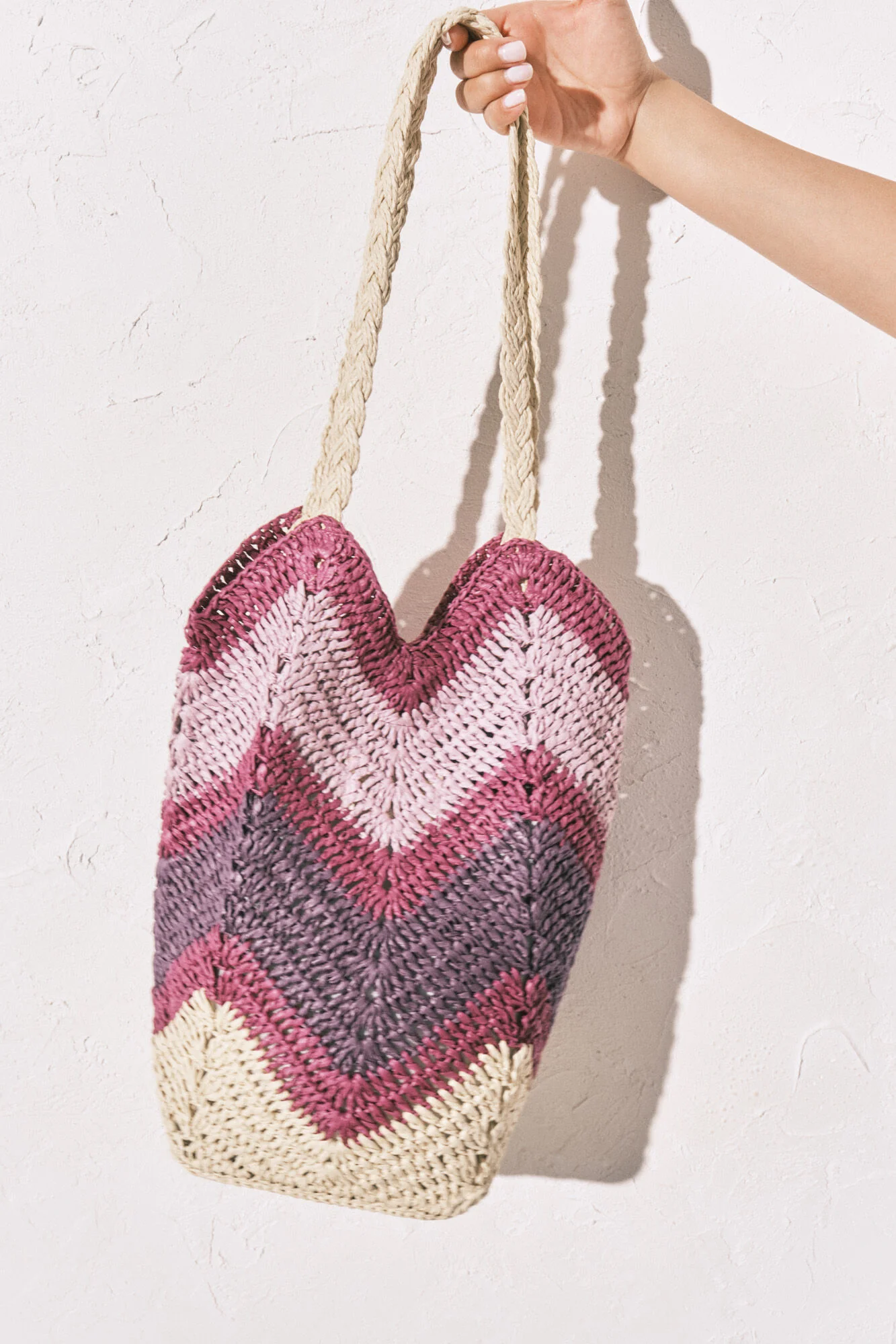Multicoloured raffia shoulder bag - Image 3