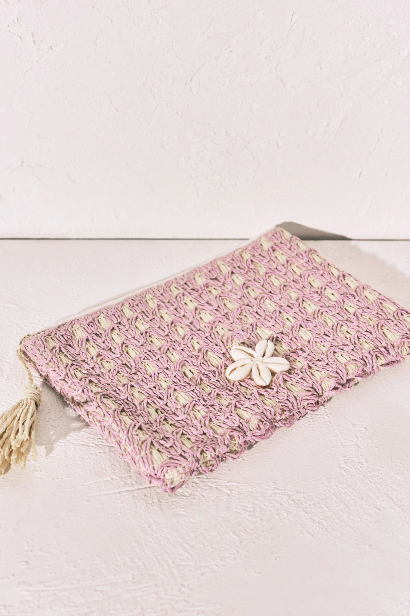 Multicoloured raffia small vanity case - Image 2