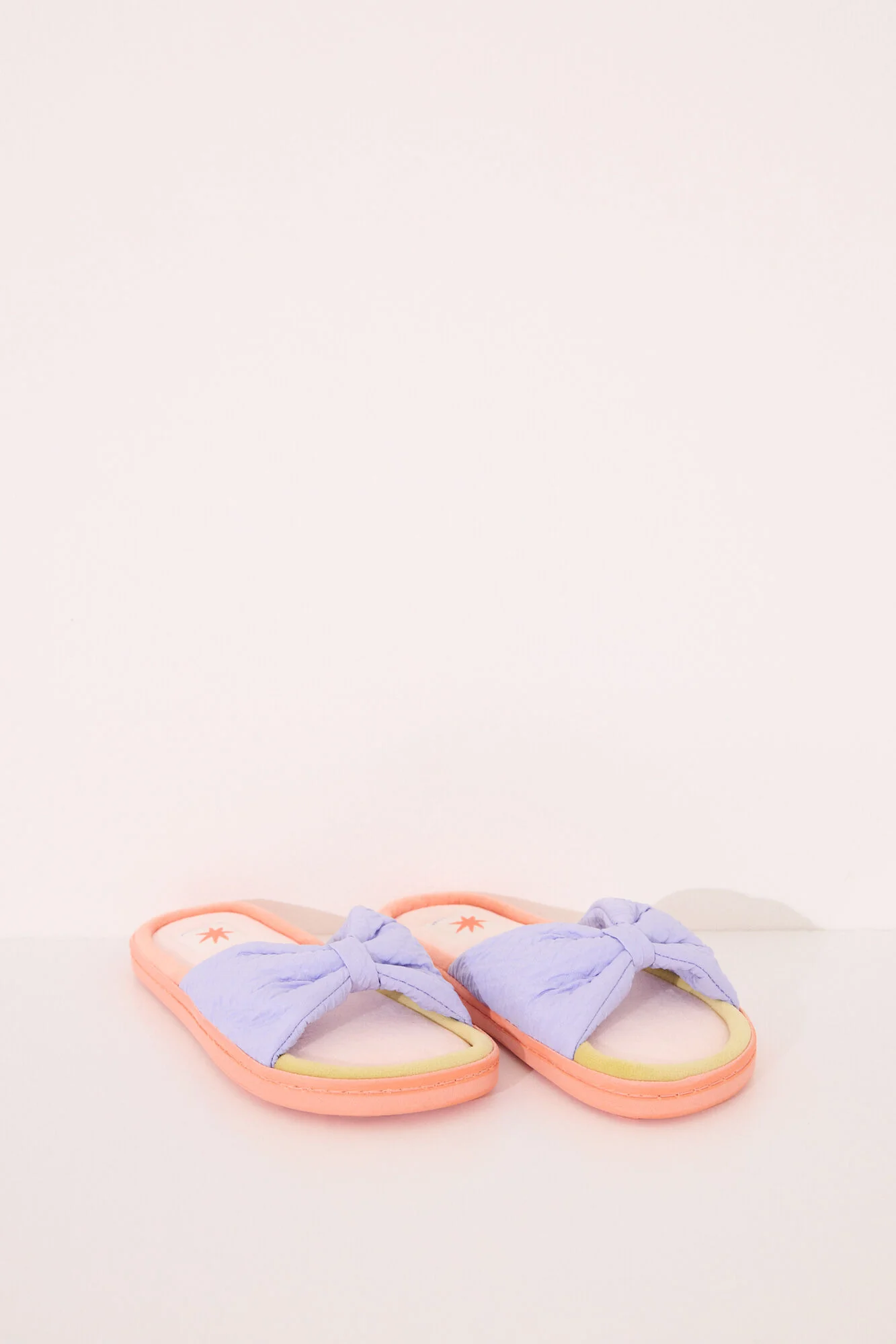Open-toed slippers with velour bow or tie - Image 3