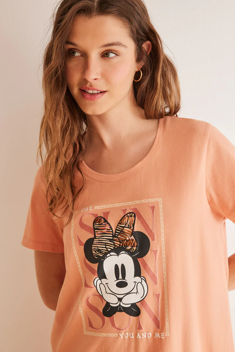 100% Cotton ochre midi nightgown - Image 2