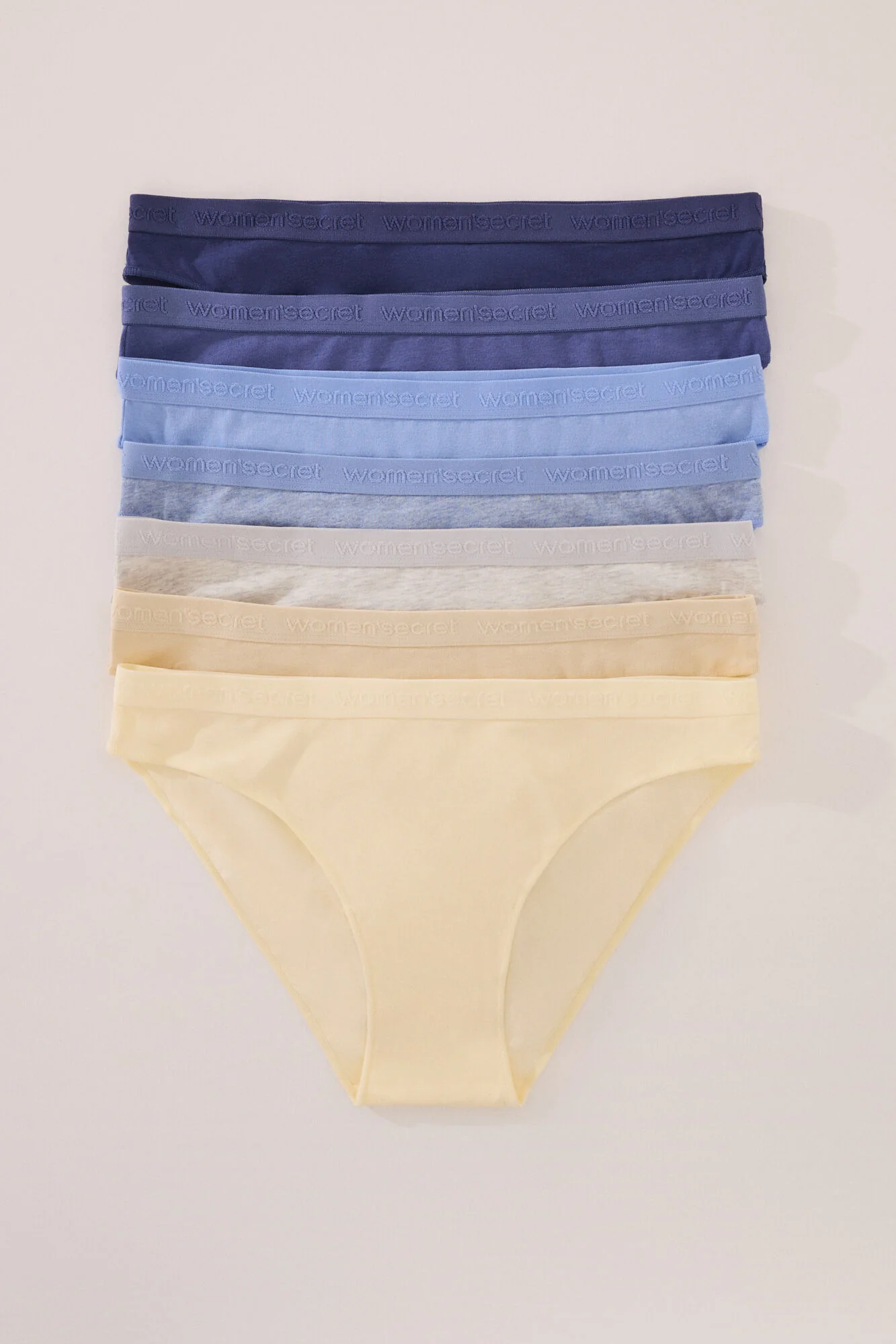 Pack of 7 classic blue cotton panties