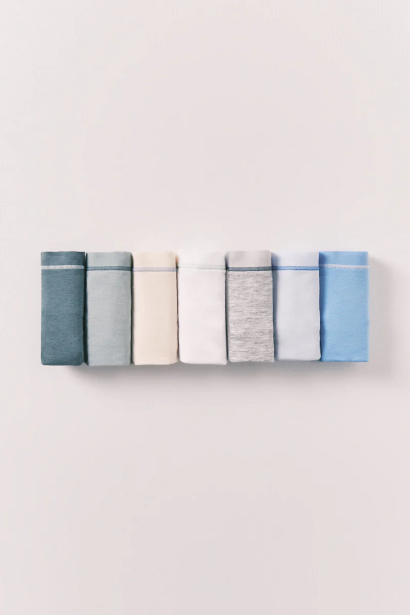 Pack of 7 classic cotton briefs with contrast stitching