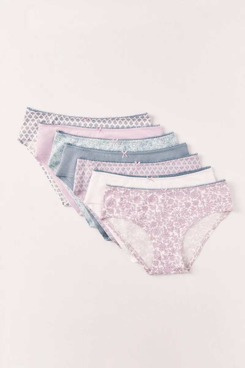 Pack of 7 printed cotton mix culottes - Image 2