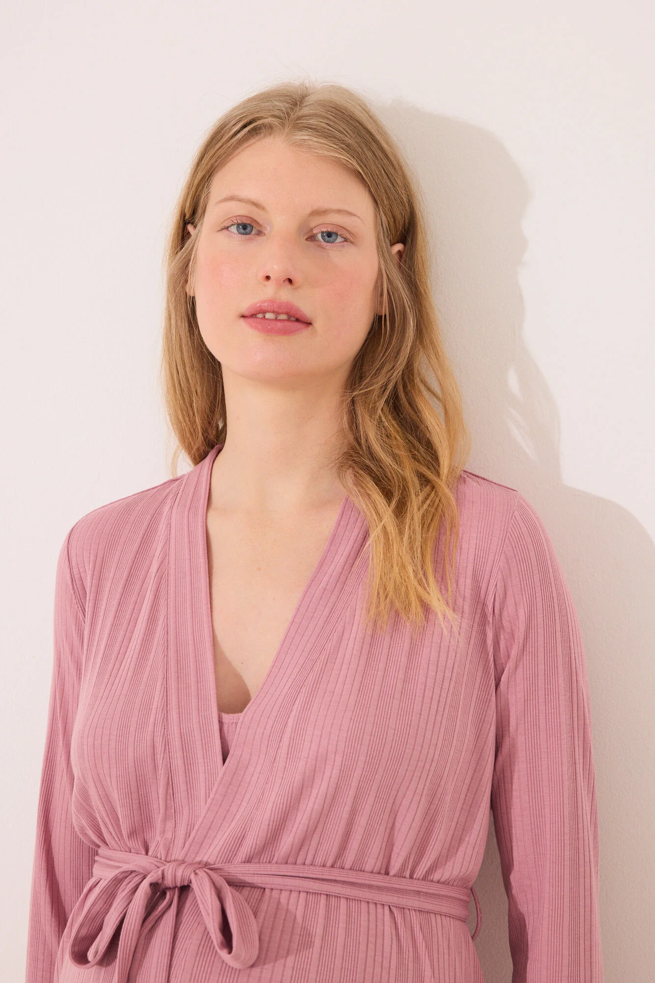 Pink " maternity " pointelle midi robe - Image 8
