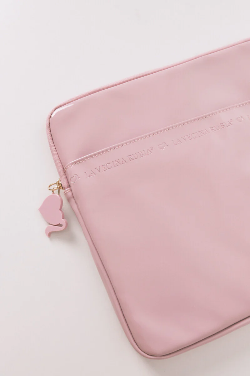 Pink patent leather computer case - Image 3