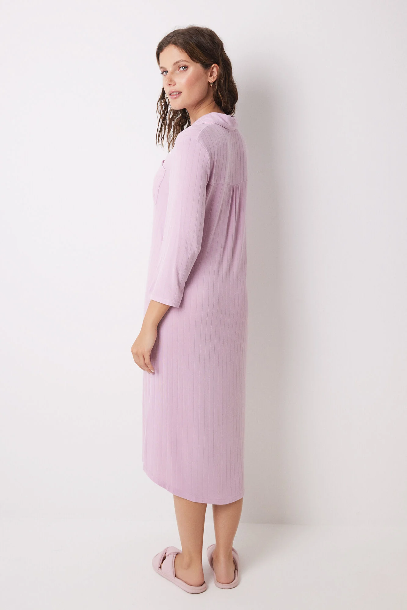 Pink soft touch midi nightgown - Image 4