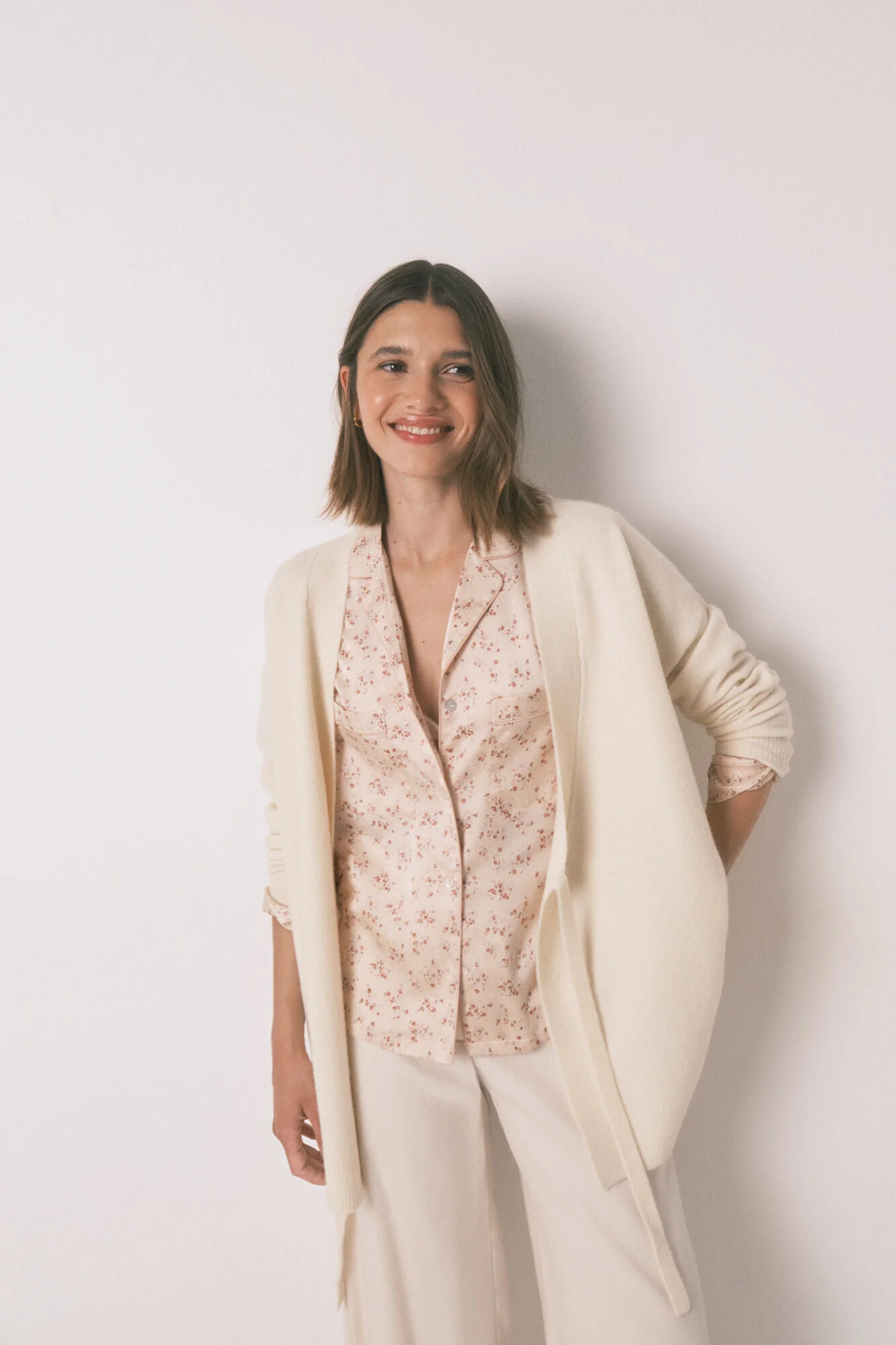 Pink satin long pajama shirt - Image 6