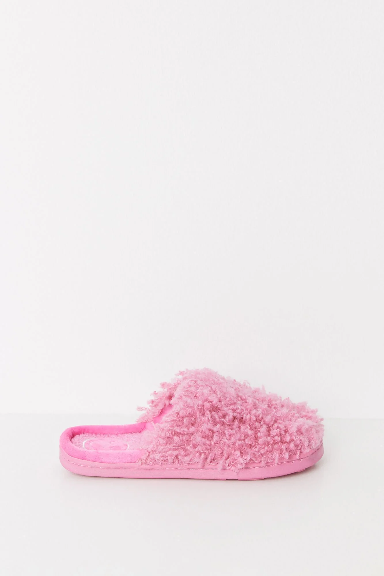 Pink Smiley Fur House Slippers - Image 3