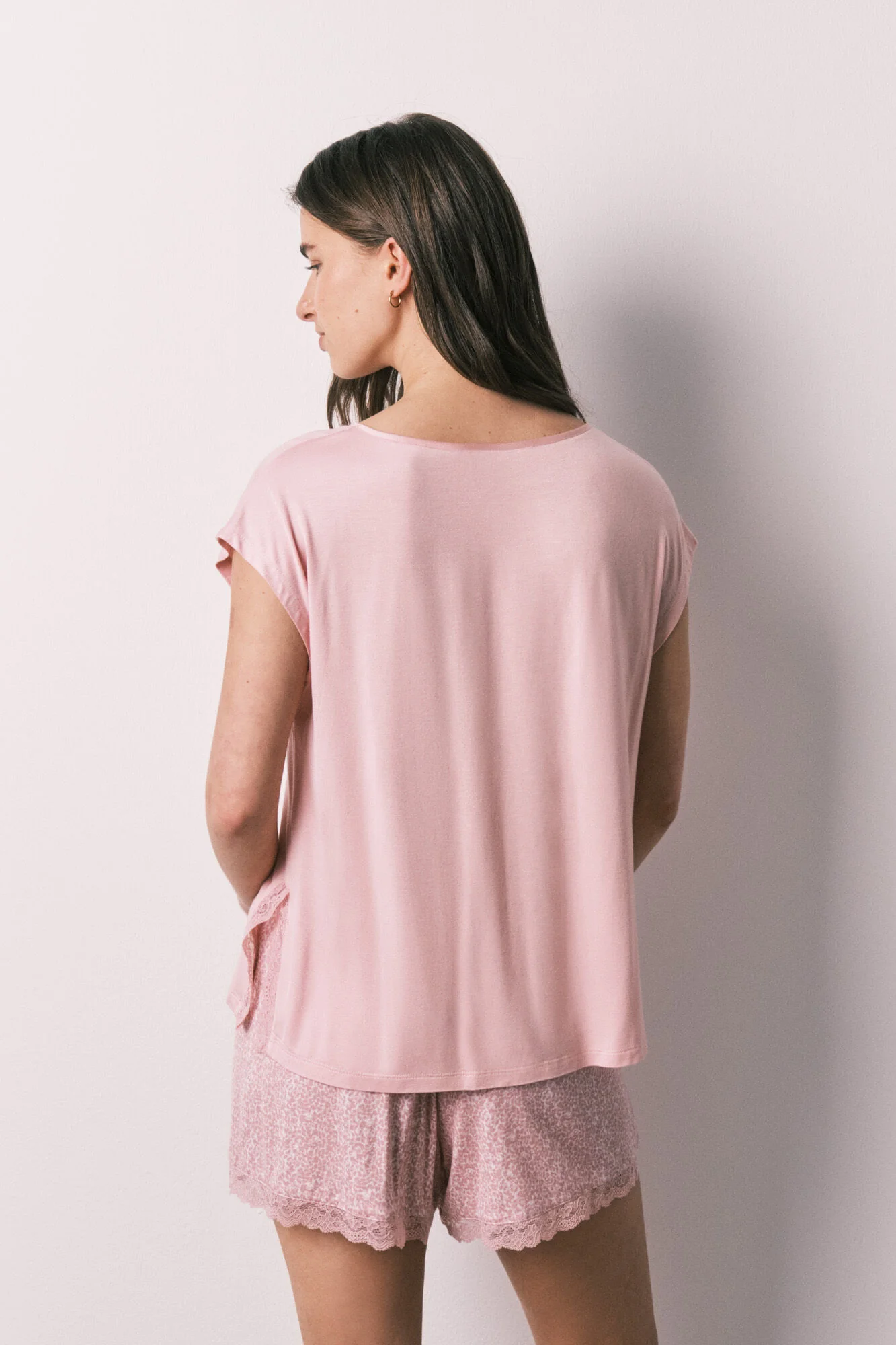Pink viscose animal print short pyjamas - Image 5