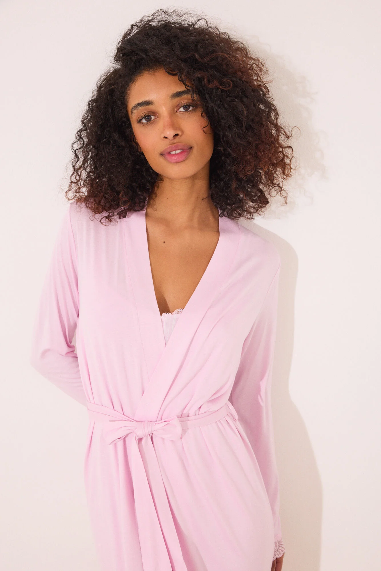 Pink viscose midi robe - Image 3