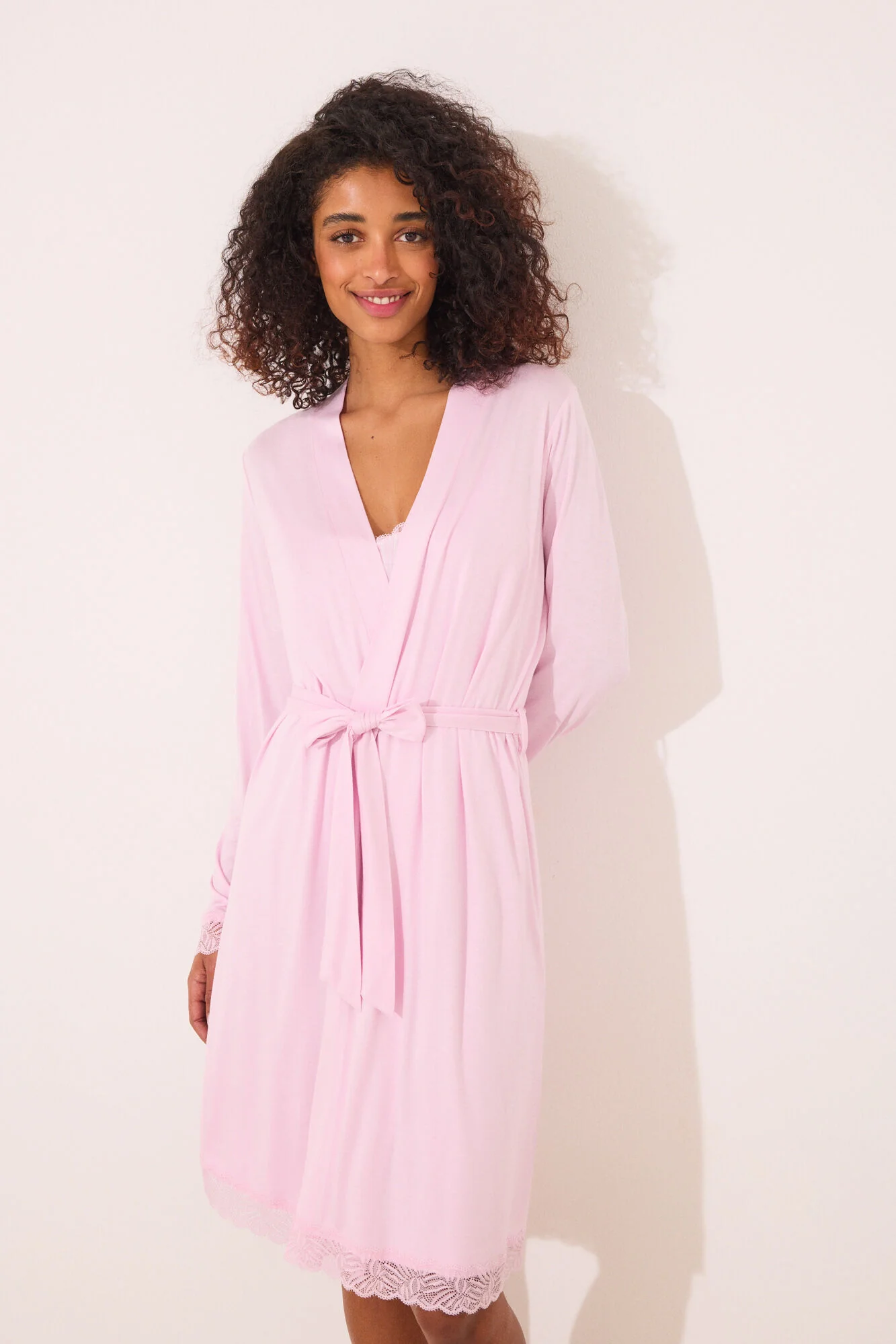 Pink viscose midi robe - Image 4
