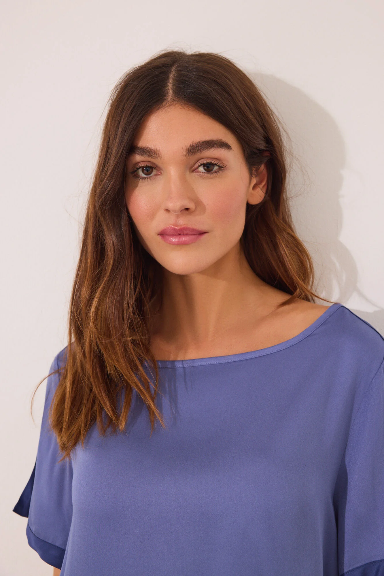 Plain blue satin pyjamas - Image 4