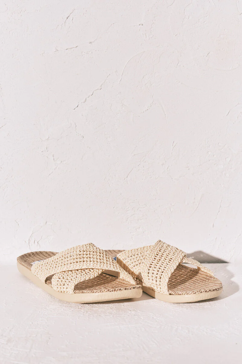 Raffia-effect strappy sandal - Image 3