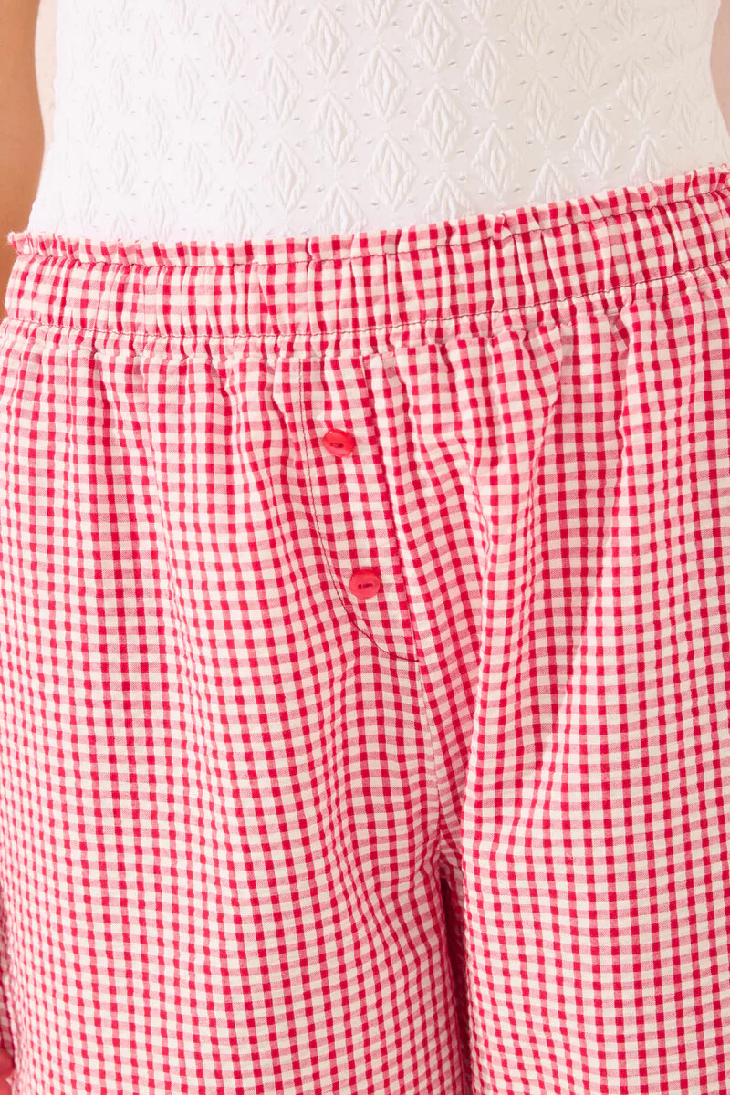 Red gingham capri trouser - Image 5