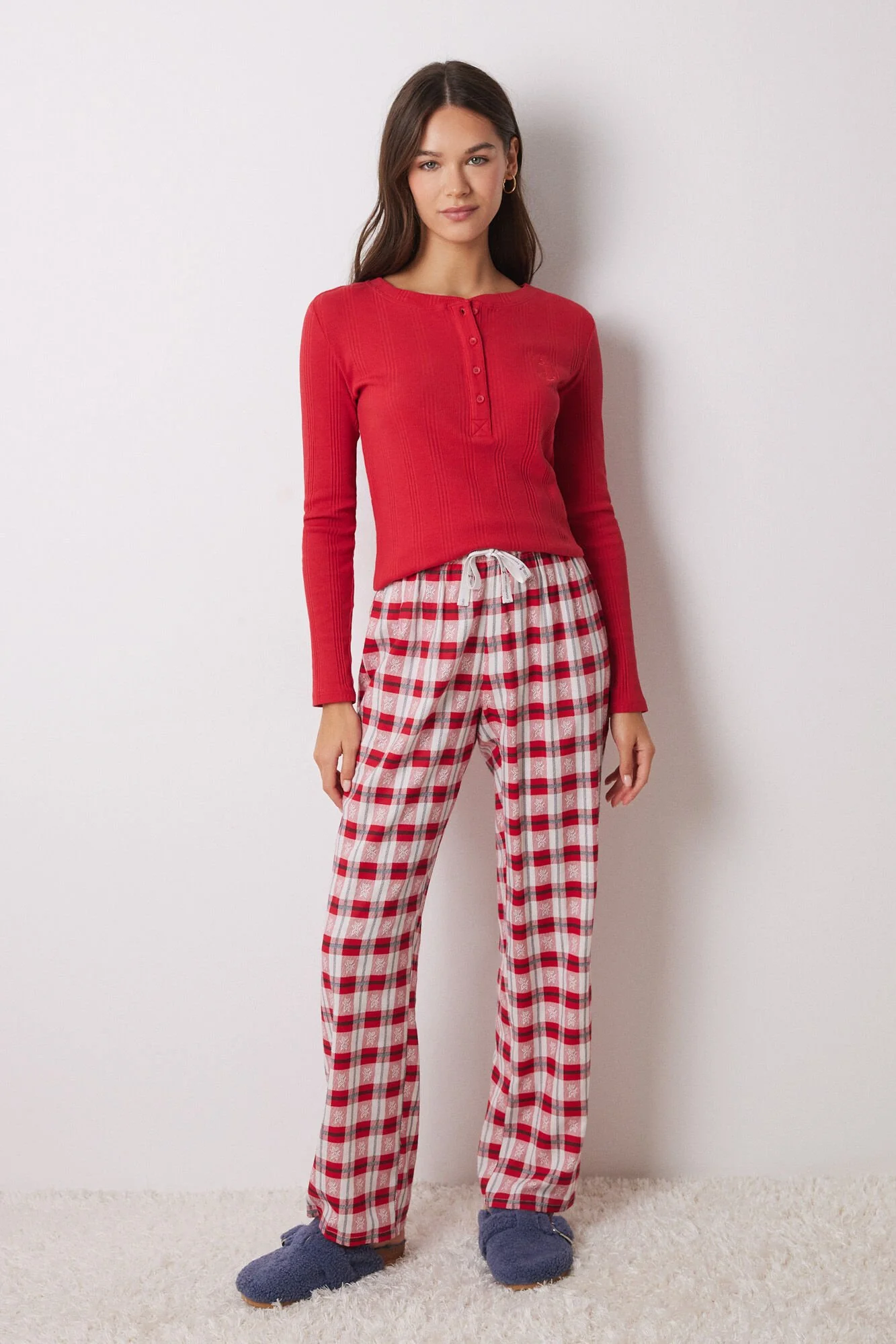 Red plaid pyjamas pants - Image 3