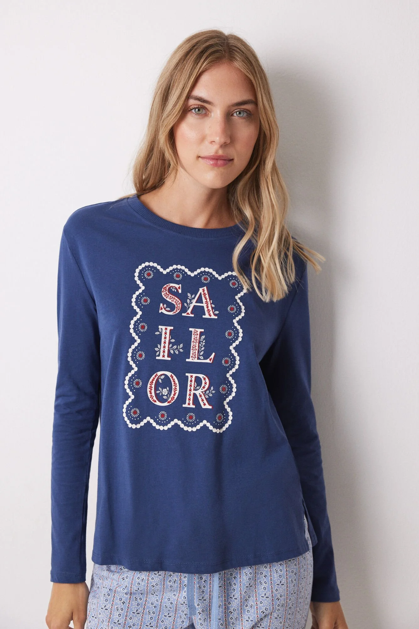 Sailor blue long sleeve t-shirt - Image 4