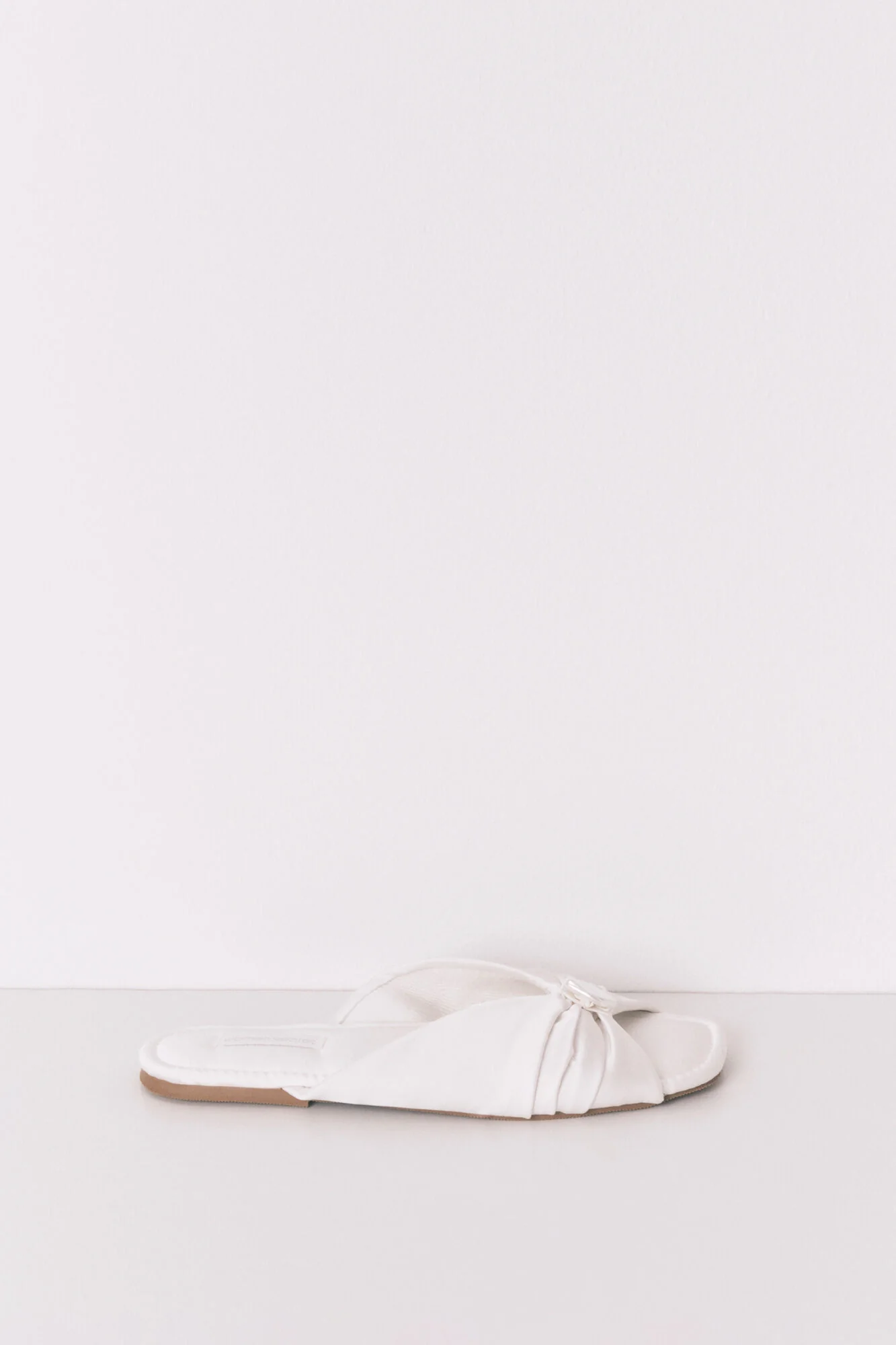 Satin mule slippers in White