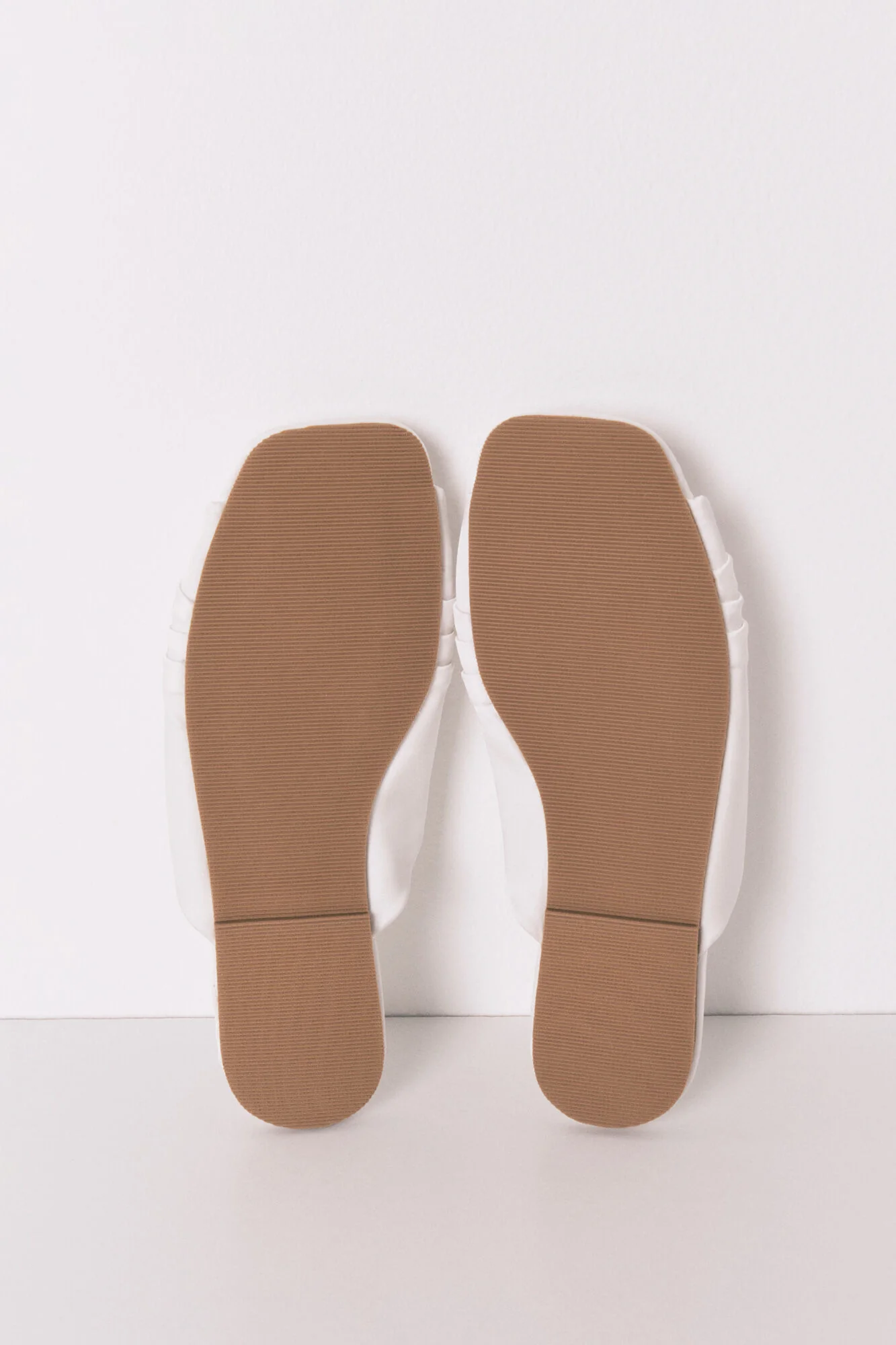 Satin mule slippers in White - Image 3