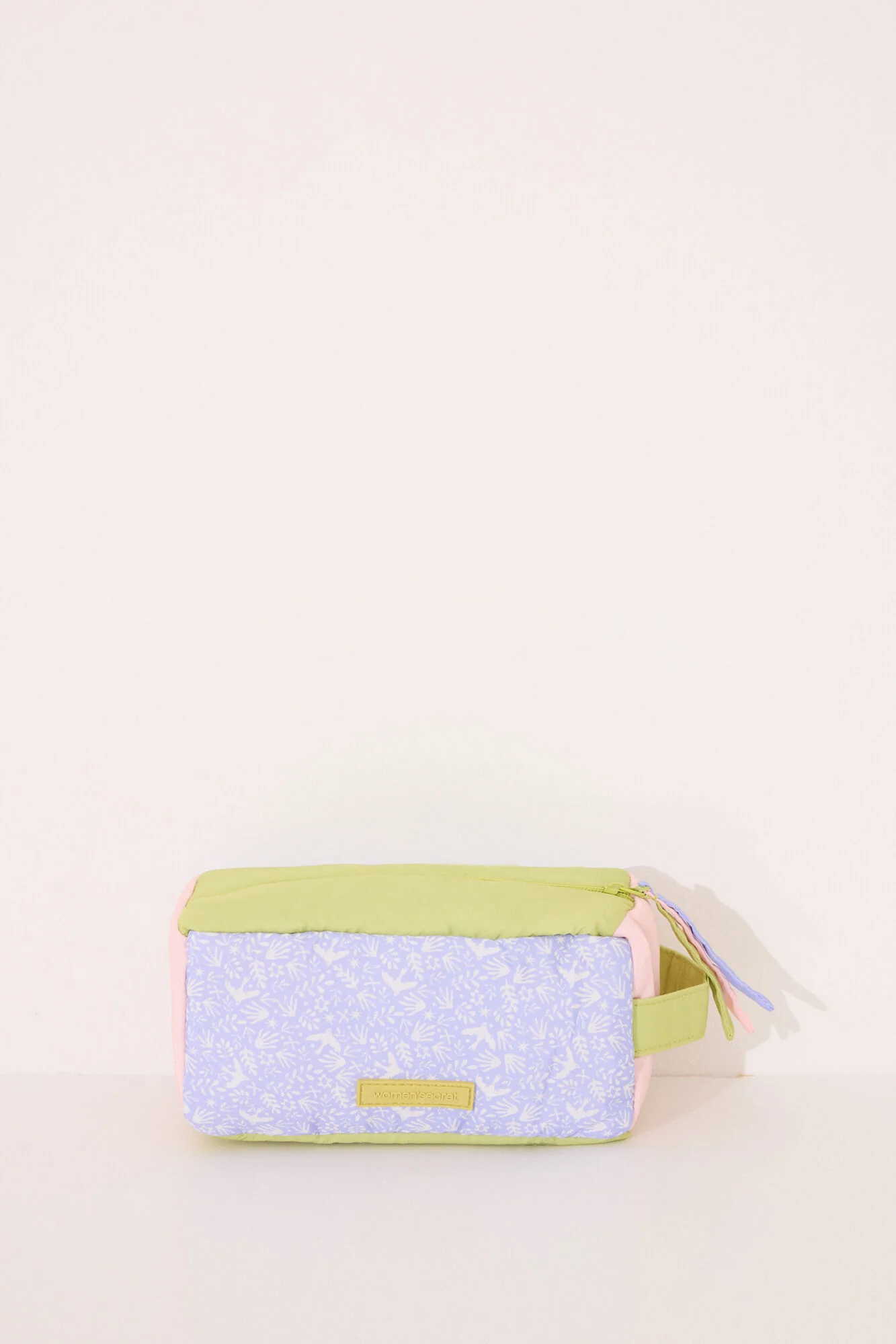 Small vanity case bag with multicoloured leaves