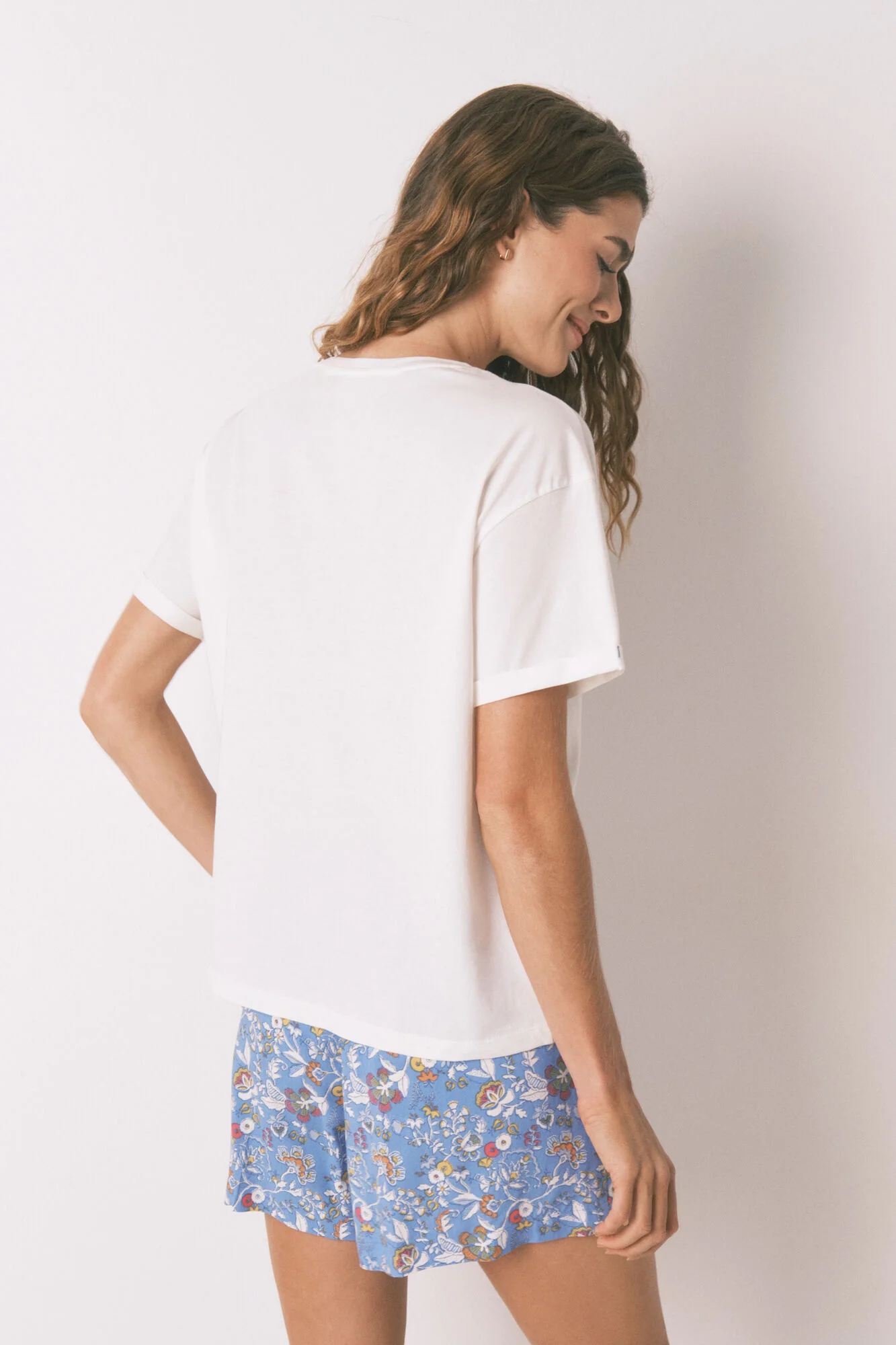 Smile Off White Cotton T-shirt - Image 2