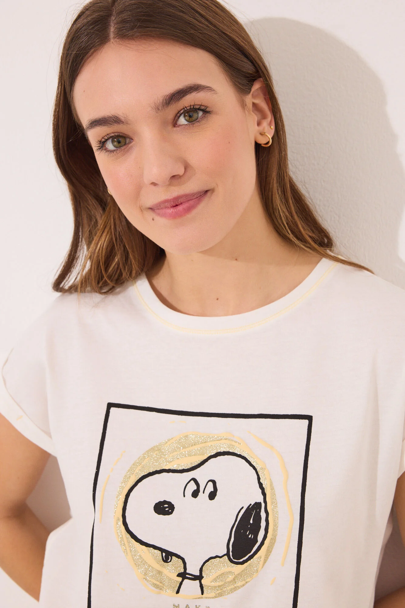 Snoopy cotton short pyjamas with checkered pattern - Image 6