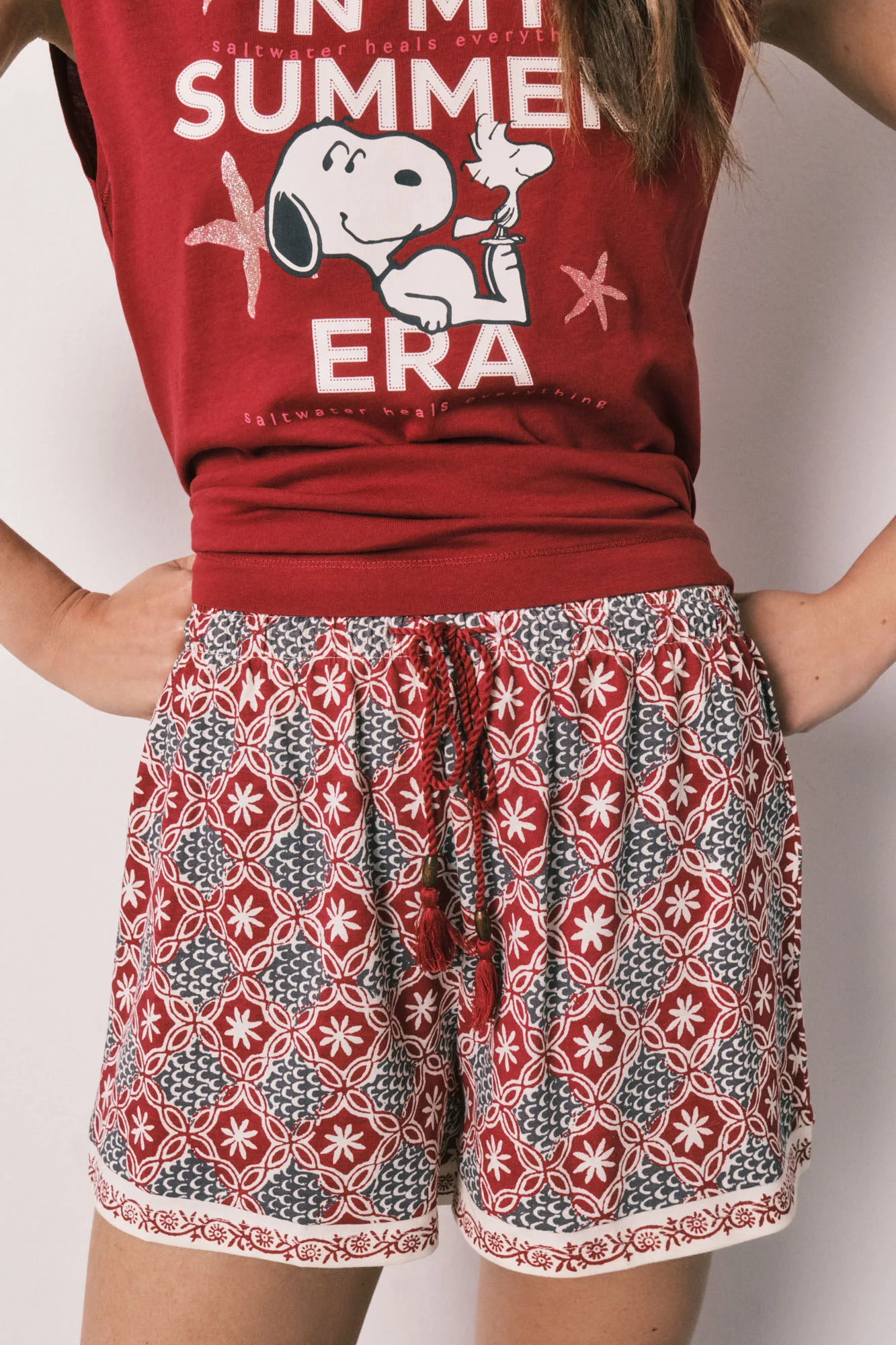 Snoopy cotton sleeveless short pyjamas - Image 3