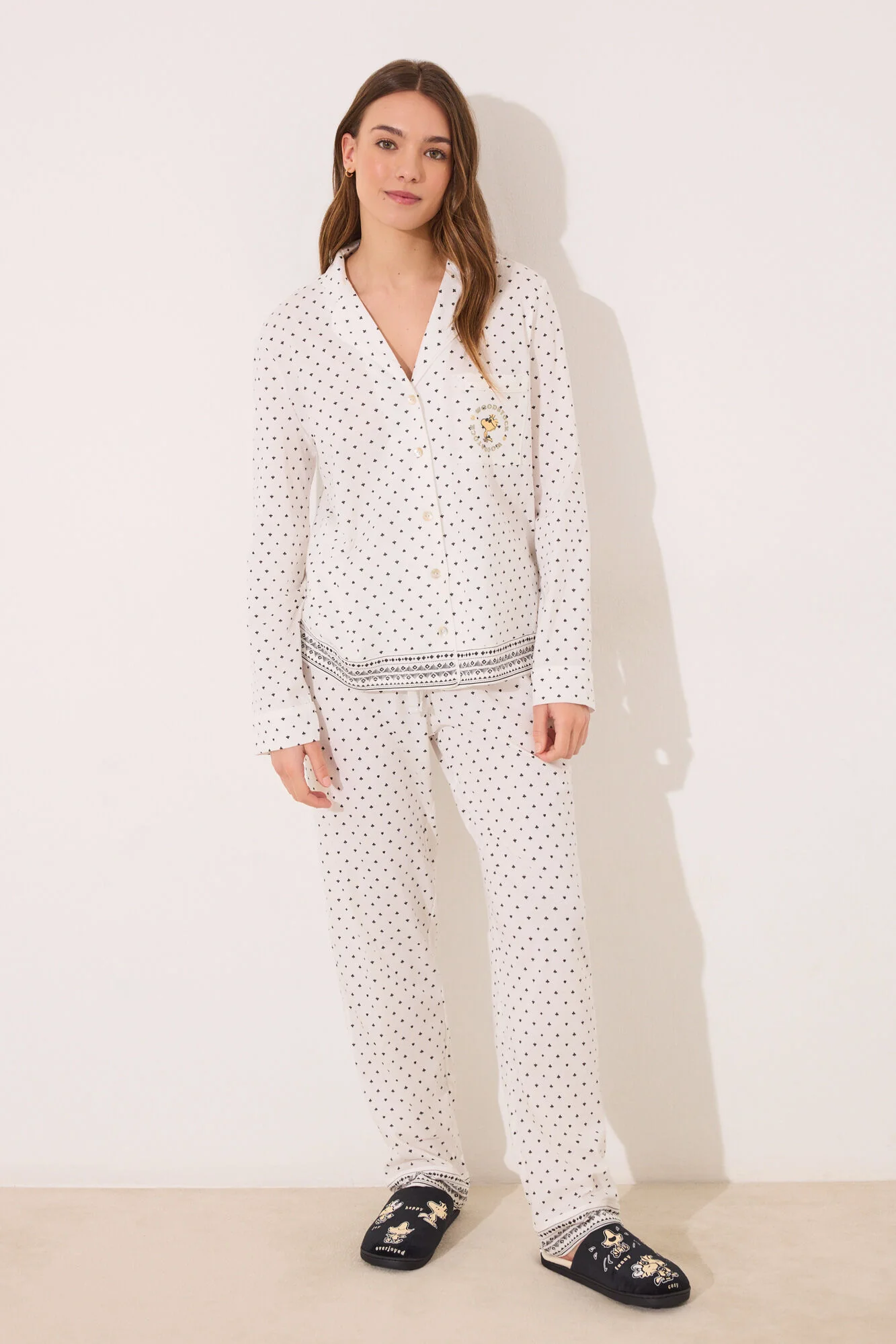 Snoopy polka-dots cotton classic pyjamas