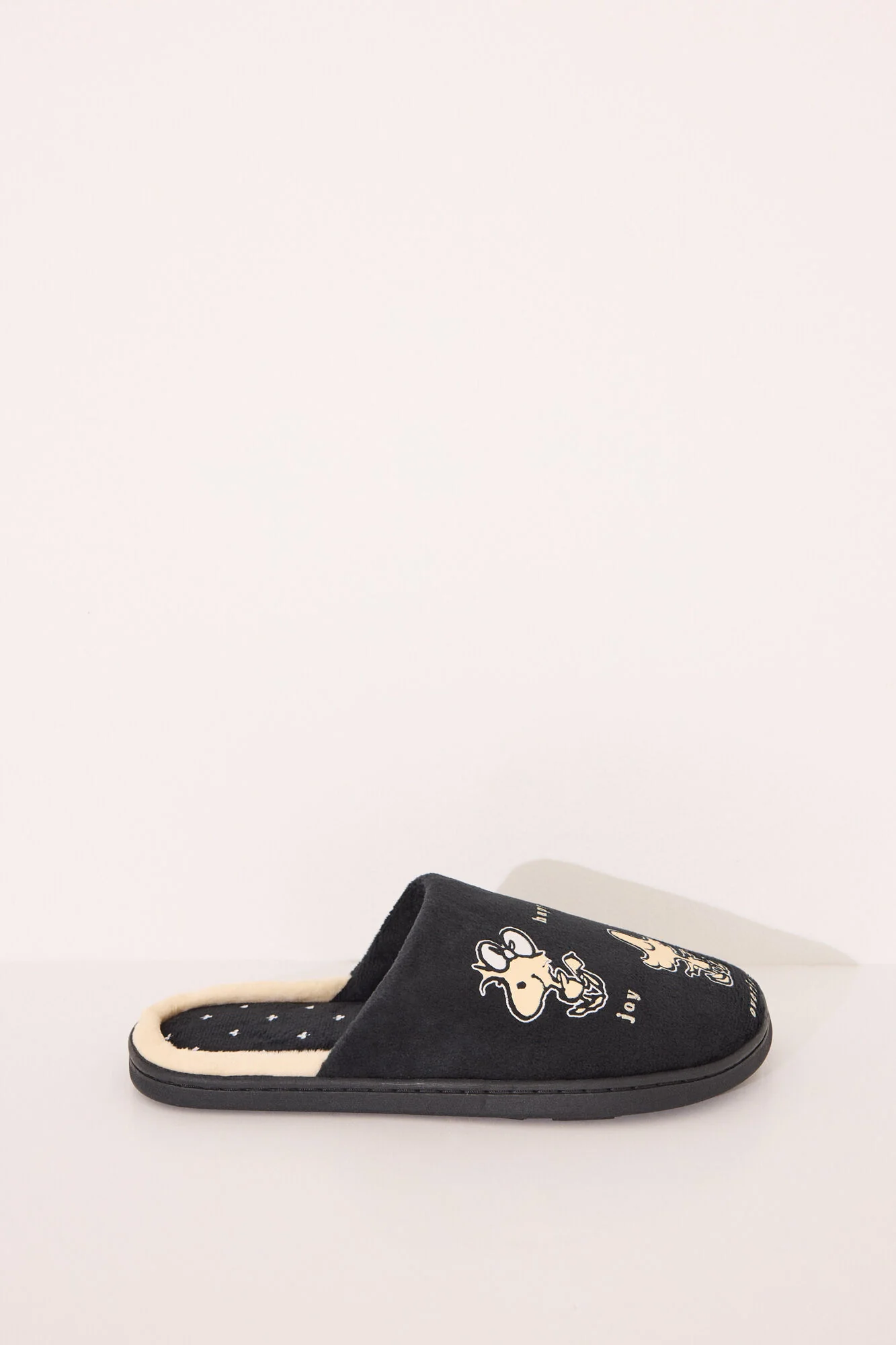 Snoppy black slippers