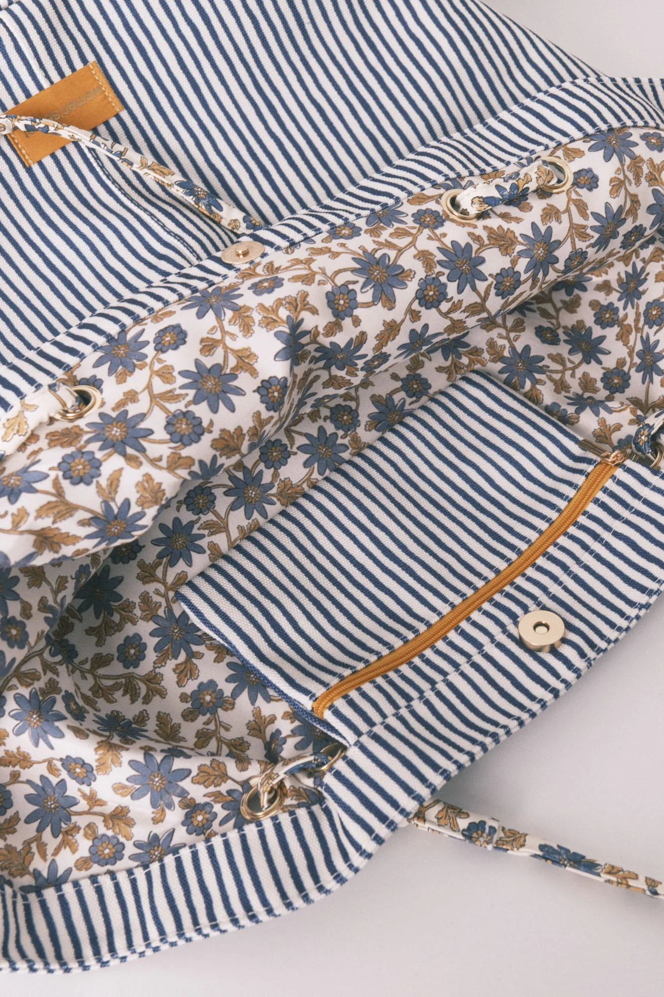Striped canvas shopper bag - Image 2