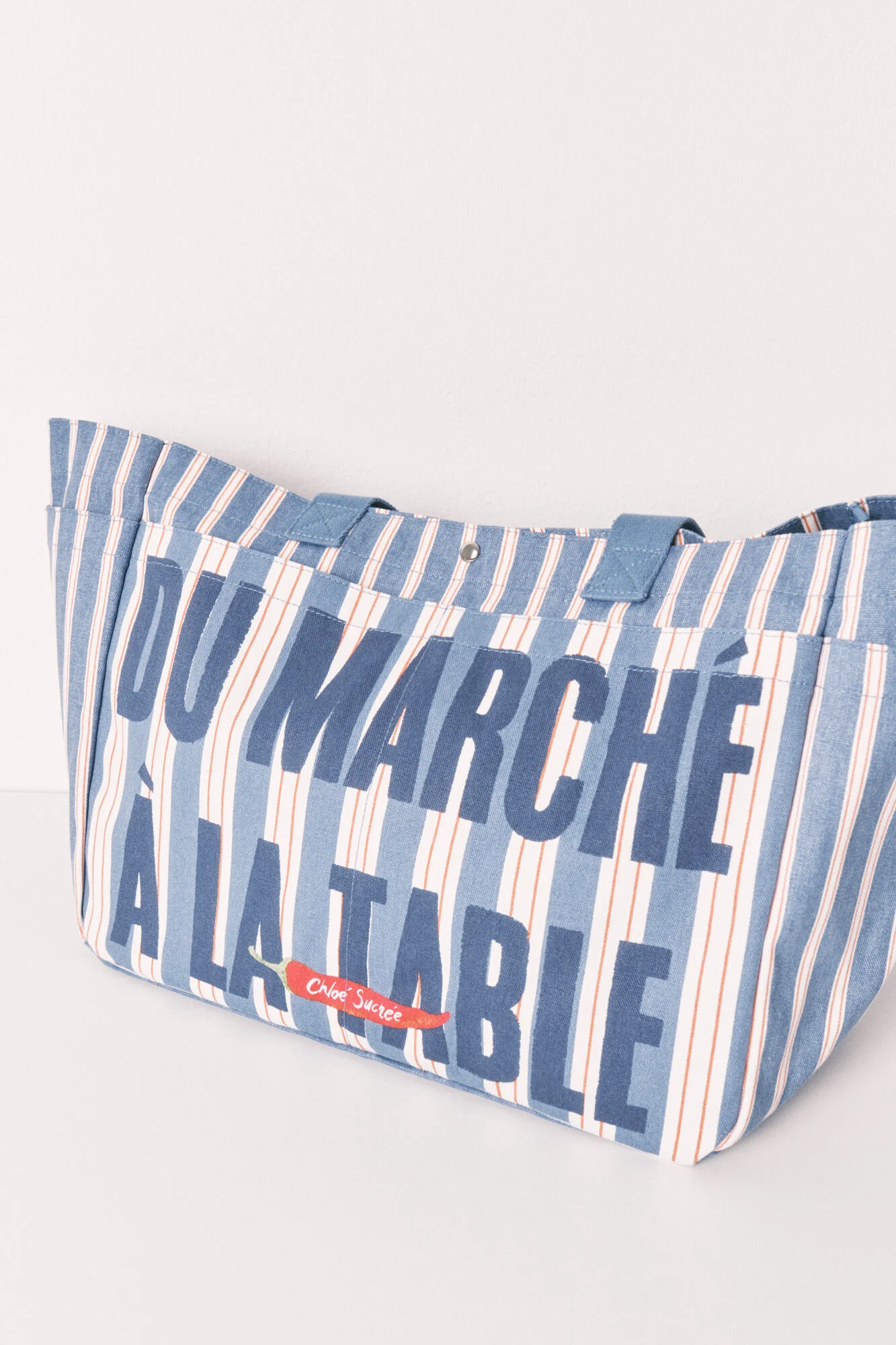 Striped cotton shopper bag - Image 2