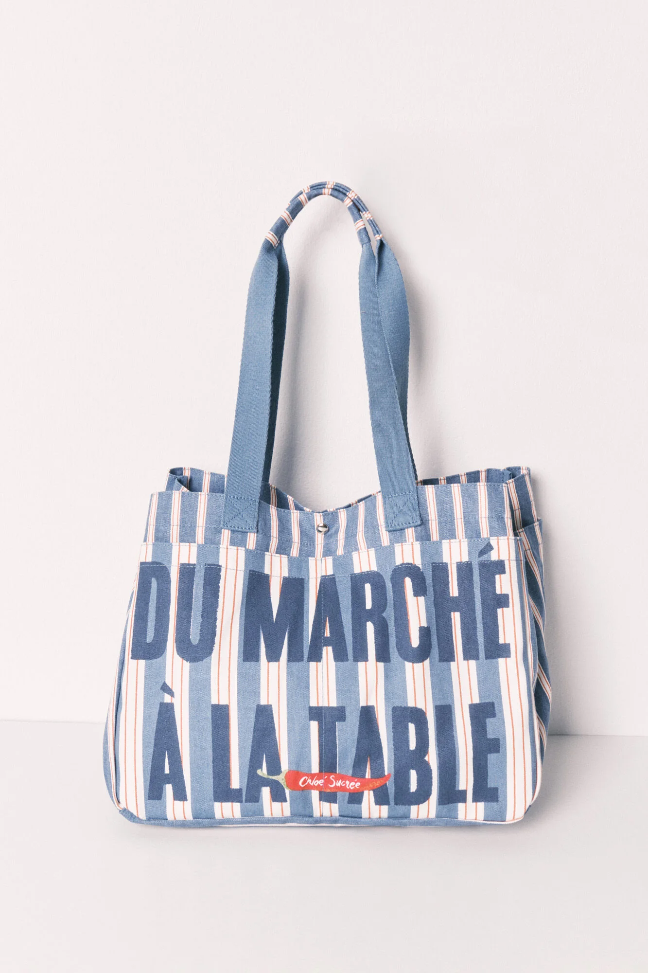 Striped cotton shopper bag - Image 3