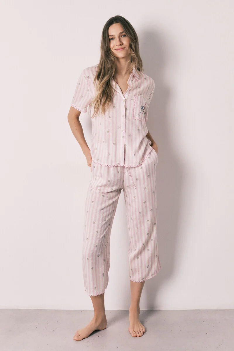 Striped long classic pyjamas Keroppi