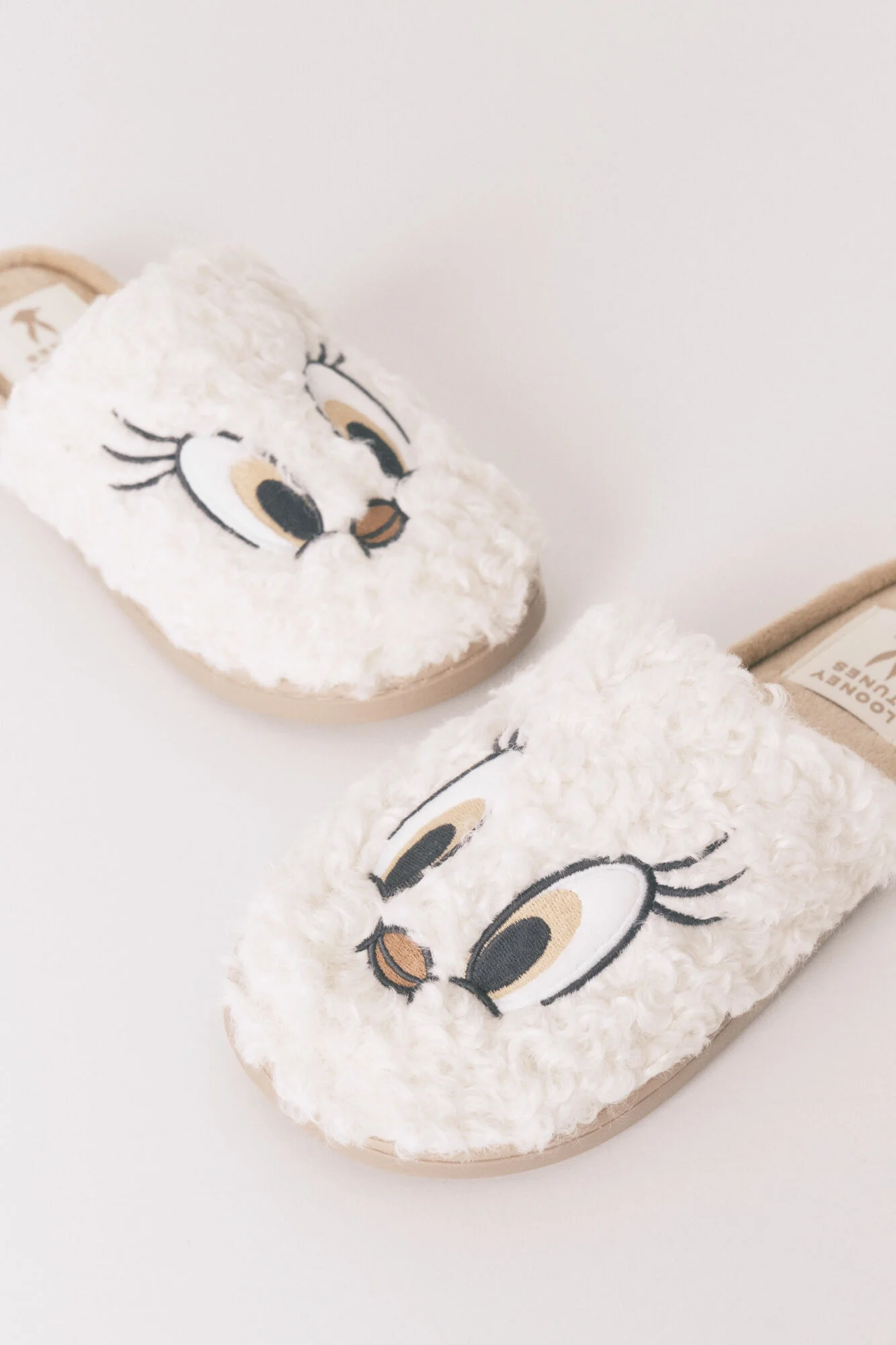 Tweety White Faux shearling Slippers - Image 3