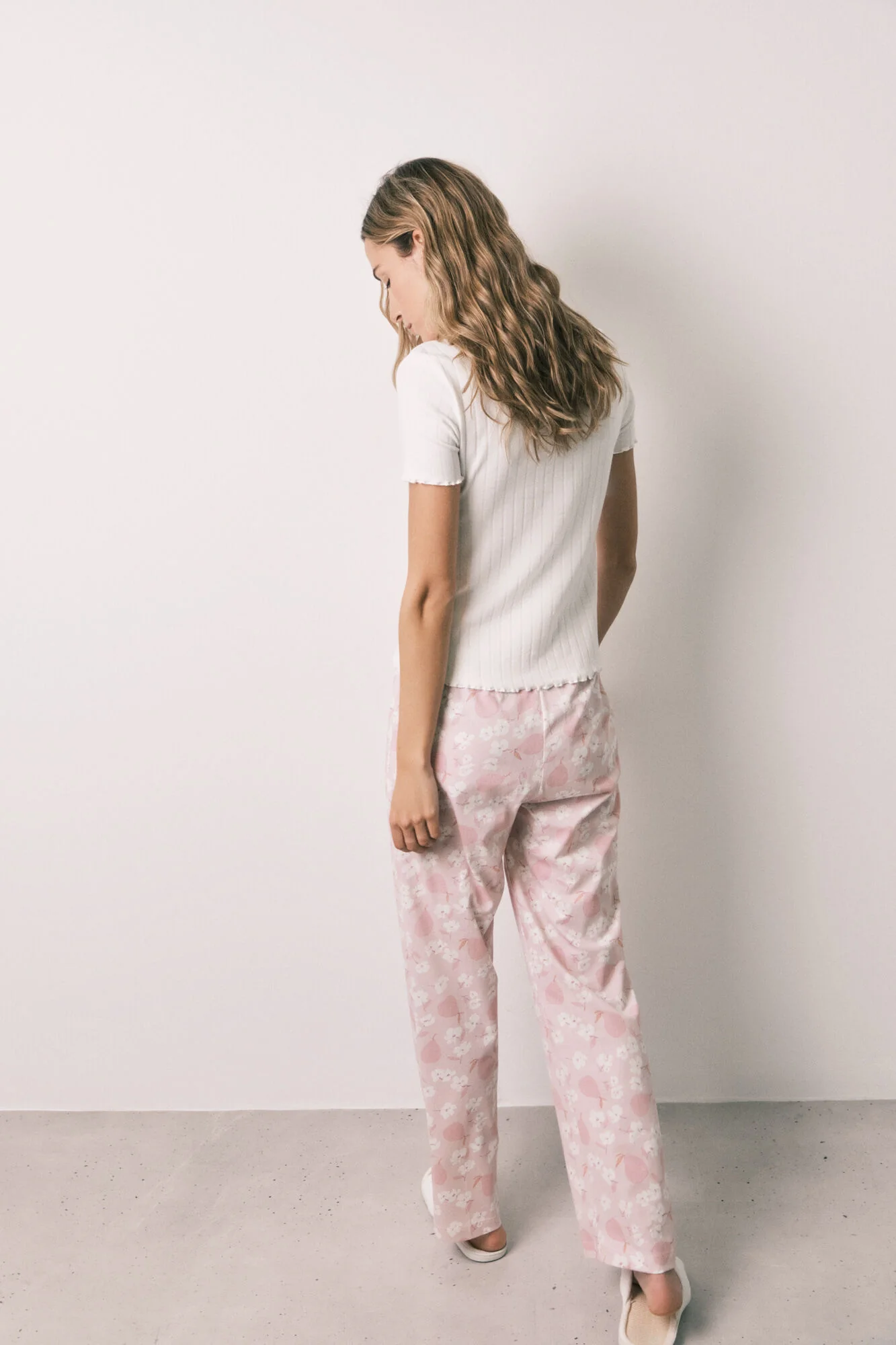 White cotton short sleeve long pyjamas - Image 5