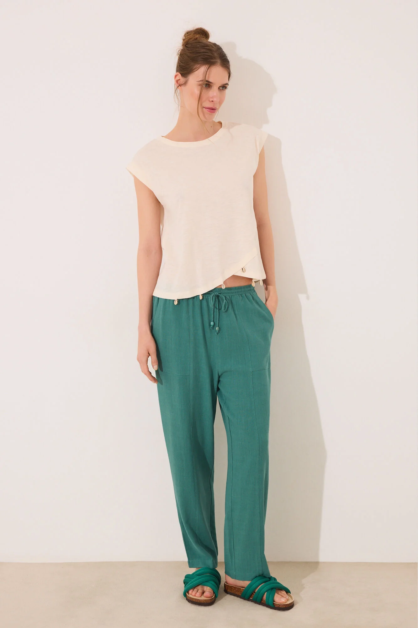 White sleeve T-shirt - Image 5
