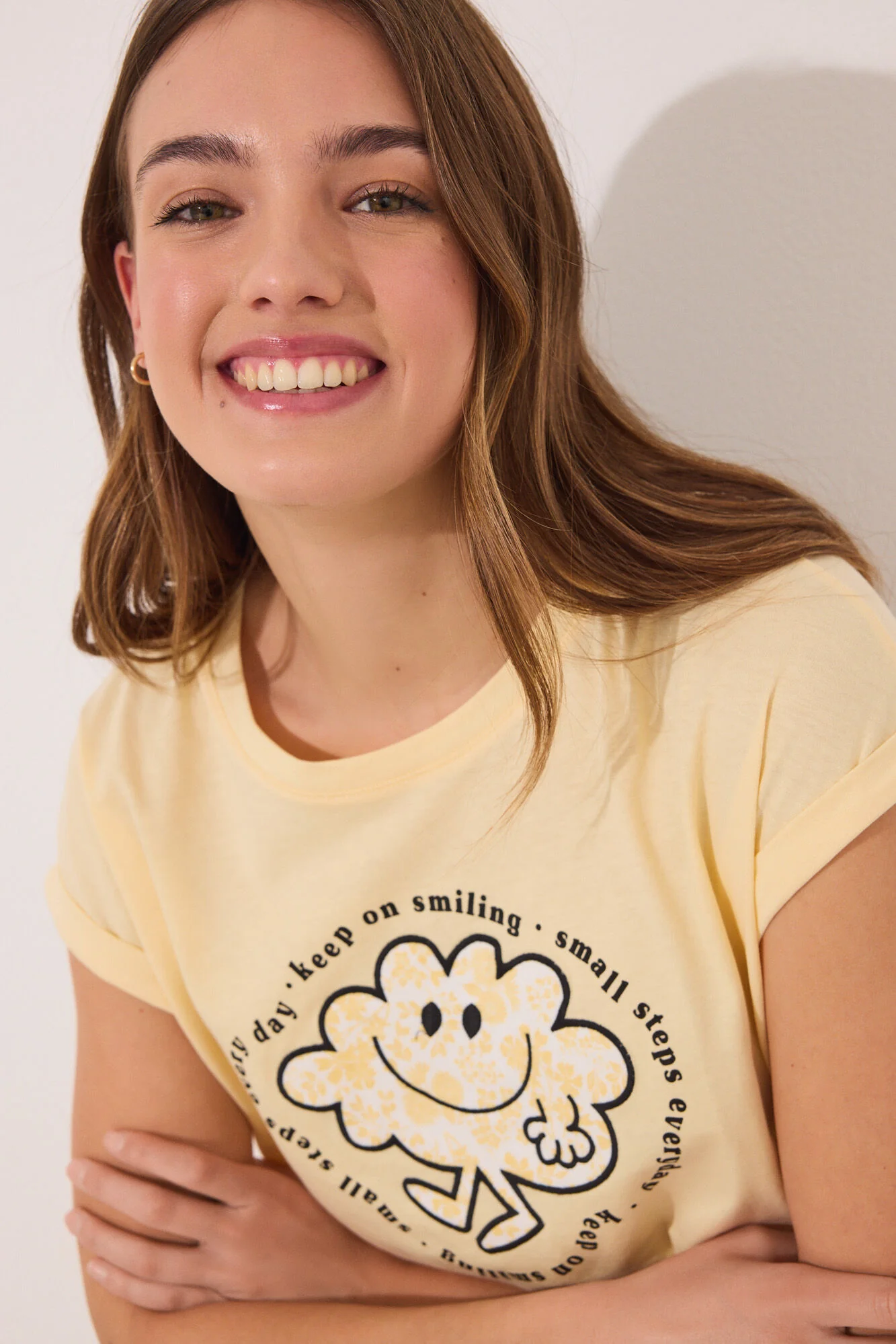 Yellow Smiley Cotton Short Pyjamas - Image 4